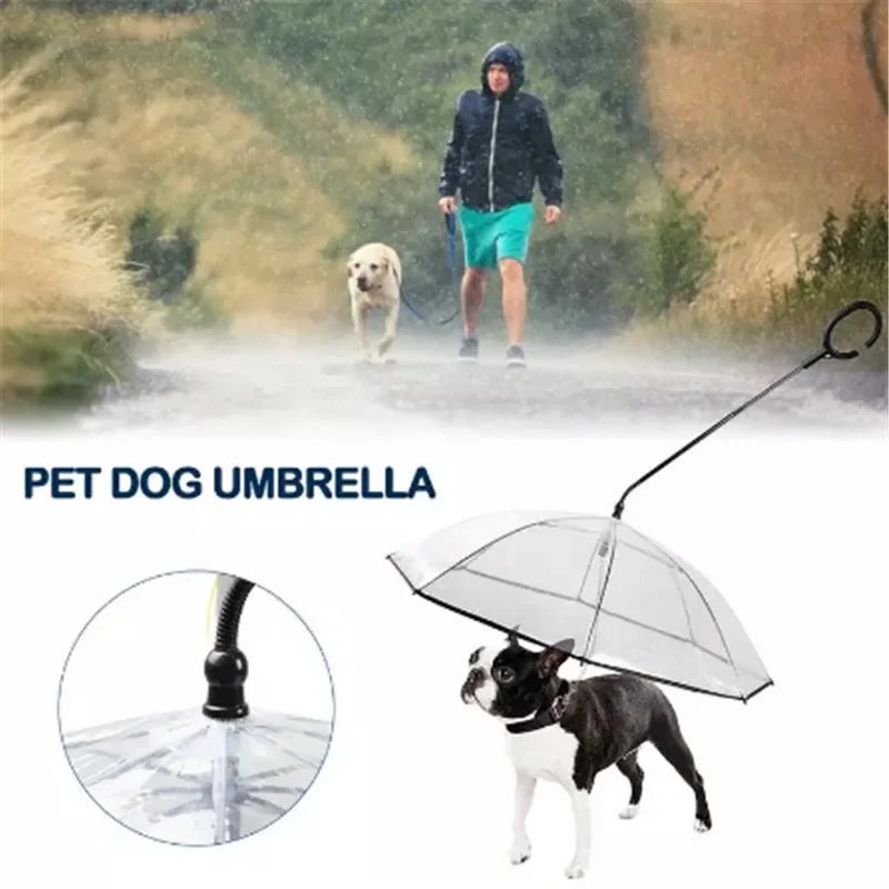 the DRIZZLEDEFENDER PET GEAR - New Transparent Pet Umbrella, Well Made Detachable Adjustable Rainy Day Outdoor Dog Walking Leash for Small Dogs, Pet Supplies