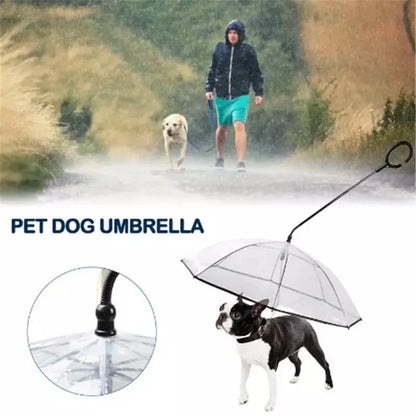 the DRIZZLEDEFENDER PET GEAR - New Transparent Pet Umbrella, Well Made Detachable Adjustable Rainy Day Outdoor Dog Walking Leash for Small Dogs, Pet Supplies