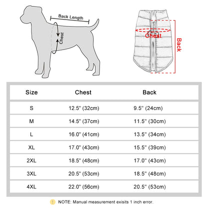 Warm Winter Dog Vest Clothes Thick Cotton Pet Clothing Autumn Winter Dogs Jacket Coat Outfit For Small Medium Large Dogs S-4XL