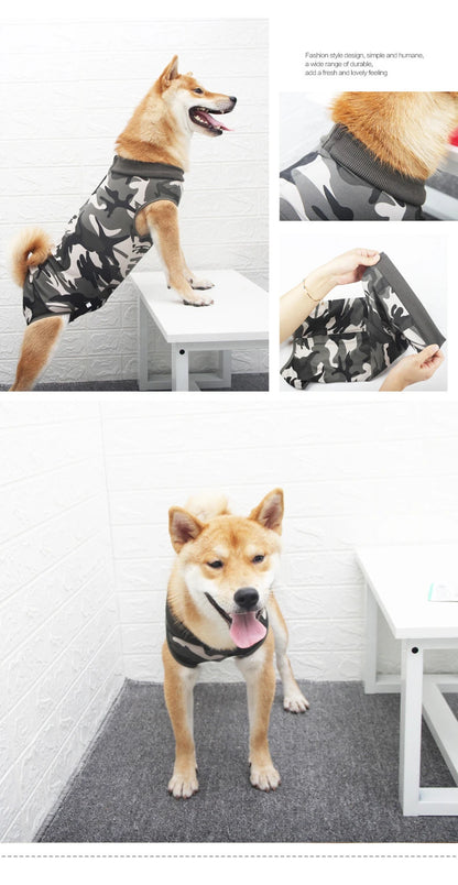 Modal Dog Recovery Clothing Pet Sterilization Surgery Suit  Anti Licking Wounds Dog Shirt for Large Dogs Four-legged Jumpsuit