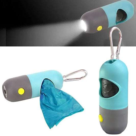 the LED LIGHT POOP BAG DISPENSER - Degradable Dog Poop Bag Dispenser, LED Light Waste Bags Holder, Dispensers Poop Bags Set, Dogs Trash Pets Clean Accessories