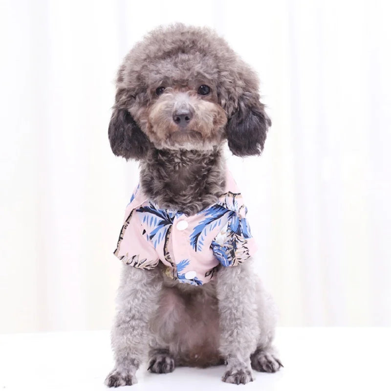 Summer Pet Dog Clothes Cool Beach Hawaiian Style Dog Cat Shirt Breathable Dog T-Shirts Chihuahua Dog Costumes Pet Puppy Clothing