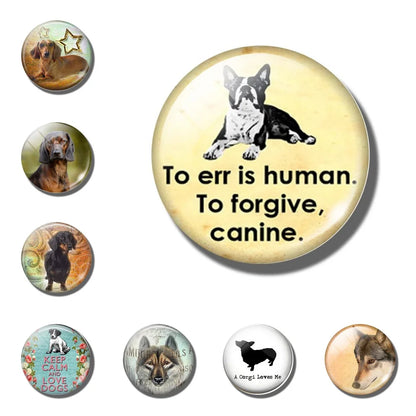 Yellow Brown Dachshund 30MM Fridge Magnet Handmade Weiner Dog Glass DomeRefrigerator Magnets Sticker Cute Animals Kitchen Decor