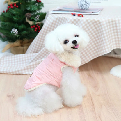 Warm Chihuahua Dog Cat Clothes Winter Fur Collar Small Dogs Puppy Coat Thick Cotton Pet Jacket Outfits Clothes for Small Dog Pug