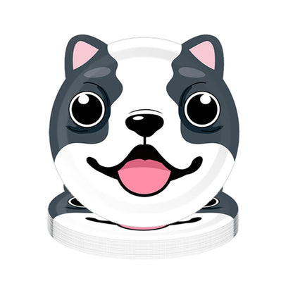 Dog Birthday Party Supplies Tableware Set Dog Plates Napkins Tablecloth Banner Balloon Kids Decor Puppy Theme Party Supplies