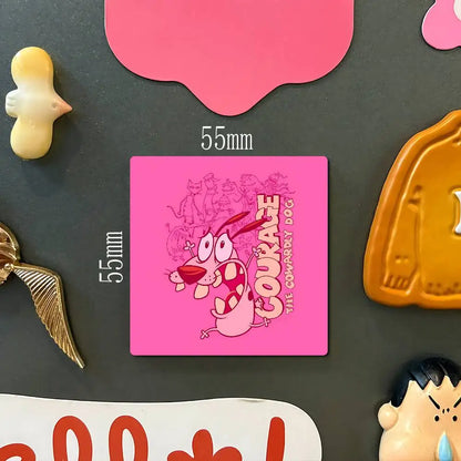 Courage The C-CowardlyS D-DogS Personalized Photo Fridge Magnets Round Magnetic Refrigerator Decoration Memorial Gifts Wedding