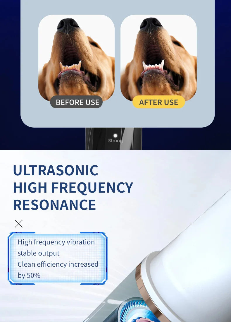 Ultrasonic Portable Electric Dog Toothbrush Professional Plaque Calculus Removal Teeth Whitening for Pet Dental Care