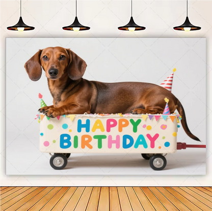 Cute Dachshund Theme Birthday Party Decorations Lovely Puppy Backdrop Cake Insert Banner Balloon Baby Shower Supplies Child Gift