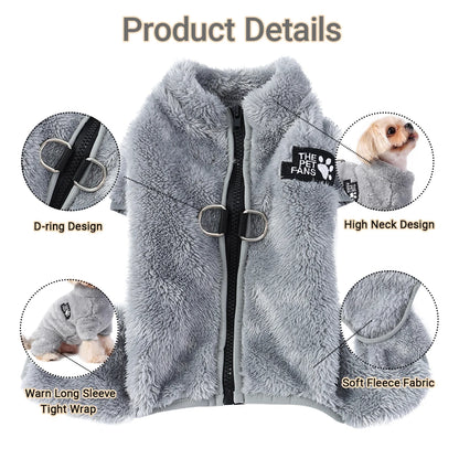 Winter Dog Jumpsuit Fleece Warm Pet Clothes For Small Medium Dogs Cats Soft Plush Pajamas Puppy Jacket Overalls Chihuahua Coat