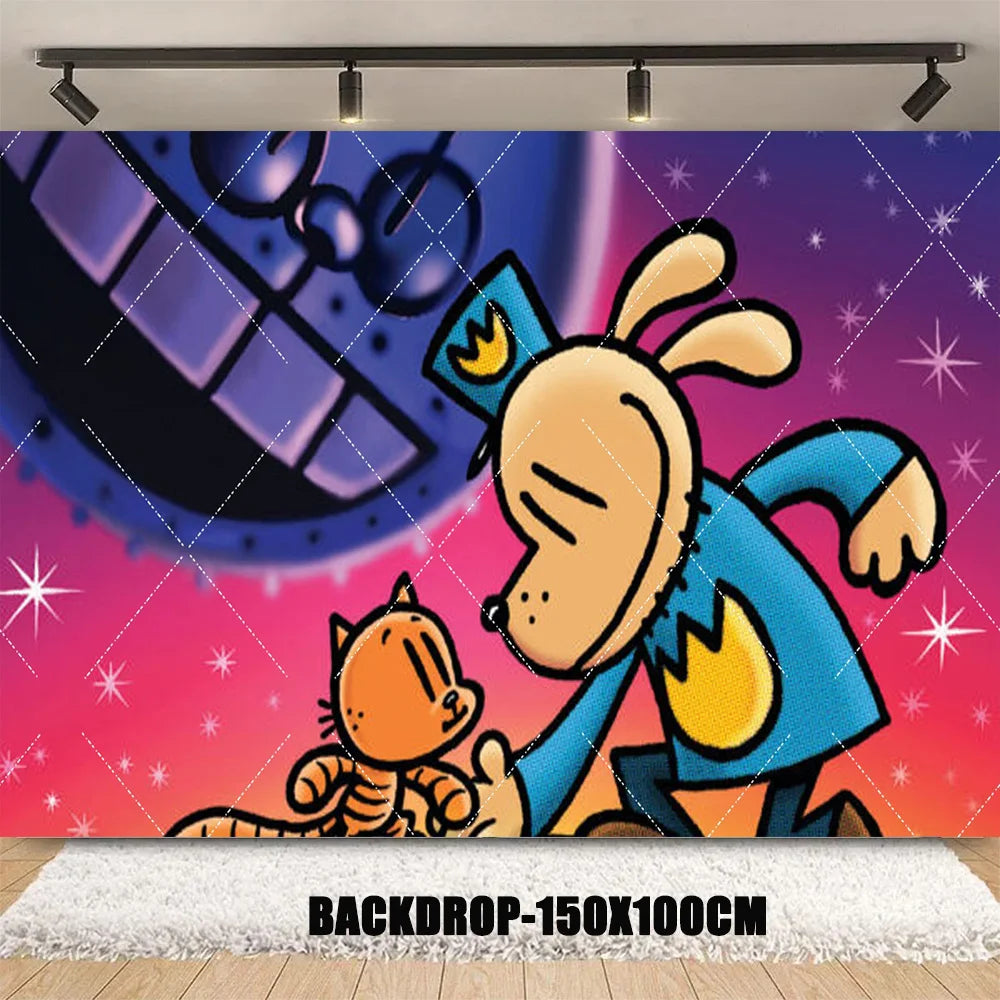 Cartoon DOGS MAN Theme Birthday Party Supplies Decoration Best Friend Balloon Banner Backdrop Cupcake Topper for Kids Child Gift