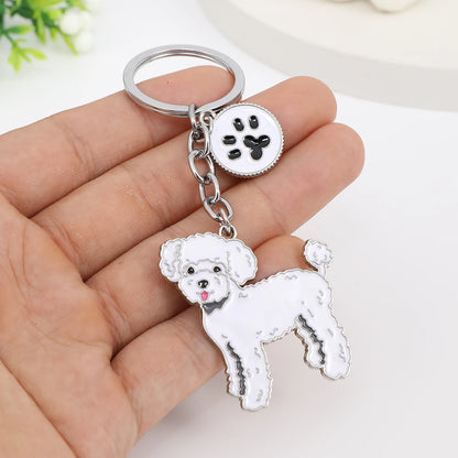 Pet dog car keychain pendant creative metal accessories key ring holiday gifts