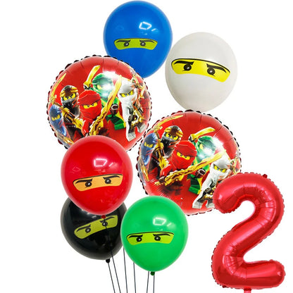 New Cartoon Ninjas Theme Birthday Party Decoration Plates Cups Disposable Tableware Banner Balloon For Kid Event Supplies