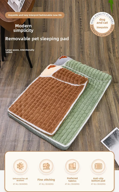 Cross-Border New Arrival Sleeping Dog Mat Winter Warm Removable Washable Kennel Mattress Pet Supplies Large Dog Dog Bed