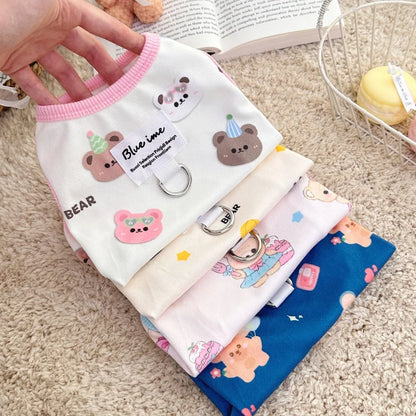 Four Seasons NewinsJapanese and Korean Style Thermal Pet Dog Cat Clothes Teddy Bichon Pulling Vest Wholesale