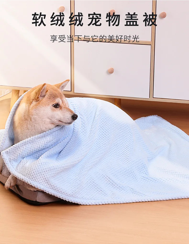 Pet Covers Air Conditioners Blankets Dog Bed Pads Dog Cat Blankets Thickened Coral Fleece Bath Towels