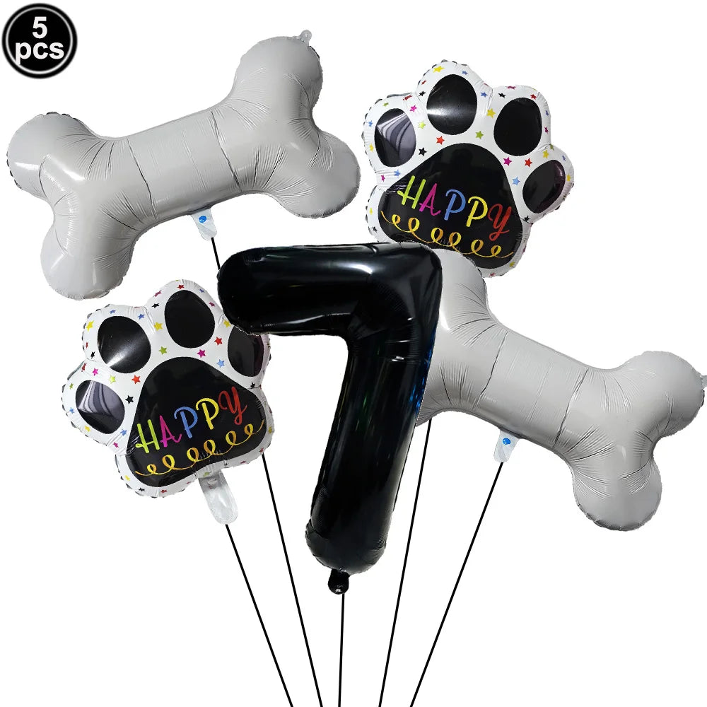 Dog Balloon Corgi Husky Puppy Foil Balloon Dog Paw Ballon Paw Print Balloons Dog Balloon for Puppy Birthday Decorations Supplies