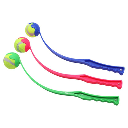 Pet Throwing Stick Toy - Interactive Ball Launcher for Dogs Cats Training, Fetch Game with Rubber Balls
