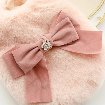 the PRINCESS PUPPY - Dog/Cat Princess Cotton Clothes, Elegant Luxury Fur Winter Overcoat for Small Dog/Cat, Clothes Bowknot Chihuahua