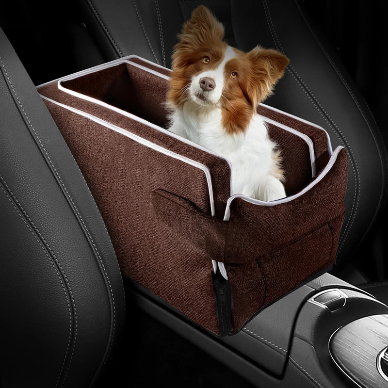 Car Center Console Pet Bed Mat   Fiber Pet Safety Seat  Essential for Cat & Do Travel  Small pet car carrierNon-slip pet car s