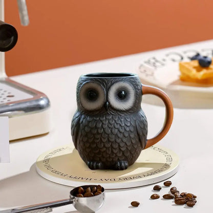 Animal Shaped Ceramic Mug Design Coffee Cup Shape Resin Mug Set Elephant Sheep Owl Cat Dog Styling Hot Drink Cups for Home Decor