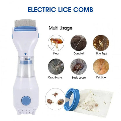 Electric Pet Lice/Flea Remover Comb: 3-in-1 Physical Killer Brush for Cat/Dog Hair Cleaning | Chemical-Free & Multi-Functional