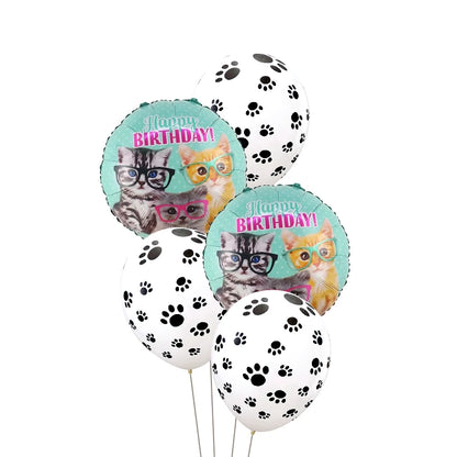Pet Cat Dog Paw Balloon Blue Pink Animal Party Helium Globes Baby Shower Kids Birthday Favor Party Decoration