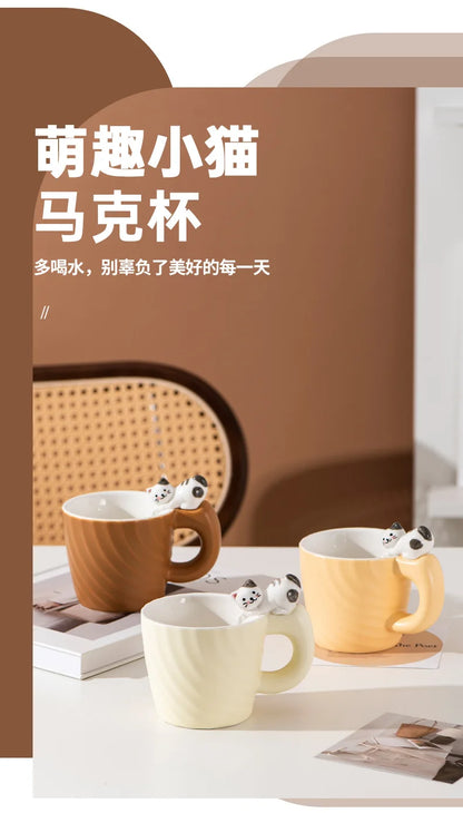 Ceramic Mug Creative Cartoon Cat Cute Cup Children's Milk Breakfast Home Office Coffee Mug Gift Frends Drinkware Tea Cup