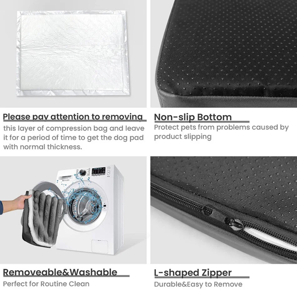 Dog Bed Mat with Zipper Remolvable Elastic Cat Bed for Dog Sleeping Mat Small Washable Cat Nest Pet Sofa Cushion for Medium Dog