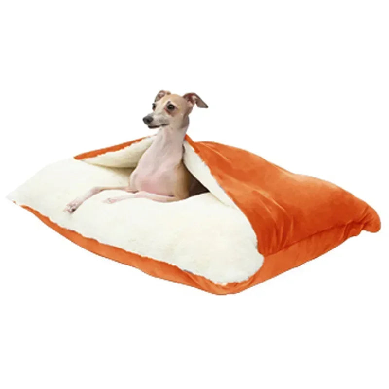 Winter Warm Pet Bed Washable - Bite-Resistant Dogs Kennel Removable Puppy Sofa Cushion Plush Cat Mat for Large Pet Sleeping Bag