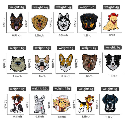 Cute Golden Retriever Border Collie Beagle Collie Enamel Pin Cartoon Pet Dog Animal Brooch Lapel Badge Jewelry Gifts For Friends