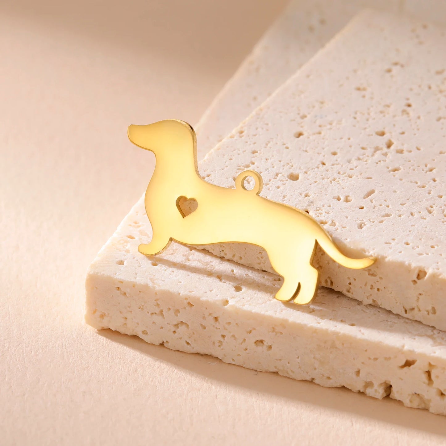 5 pieces/batch Cute Sausage Dog Wolf Pendant Stainless Steel DIY Earrings Bracelet Jewelry Fashion Jewelry Making