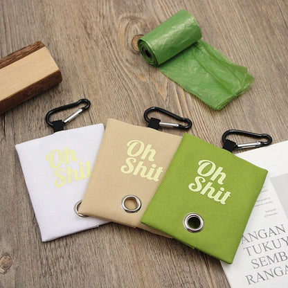the FUNNY POOP BAG - Pet Supplies, Canvas Garbage Bags Poop Bag Dispenser, Portable Dog Poop Waste Bag Holder, Outdoor Puppy/Cat Pick Up Organizer