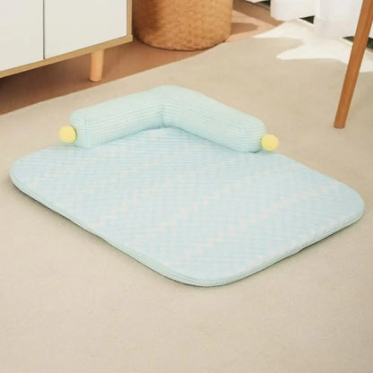 Spring and Summer Upgraded Pillow Sofa Pet Nest, Ice Silk Cat and Dog Cooling Pad, Washable Bottom Waterproof and Anti slip