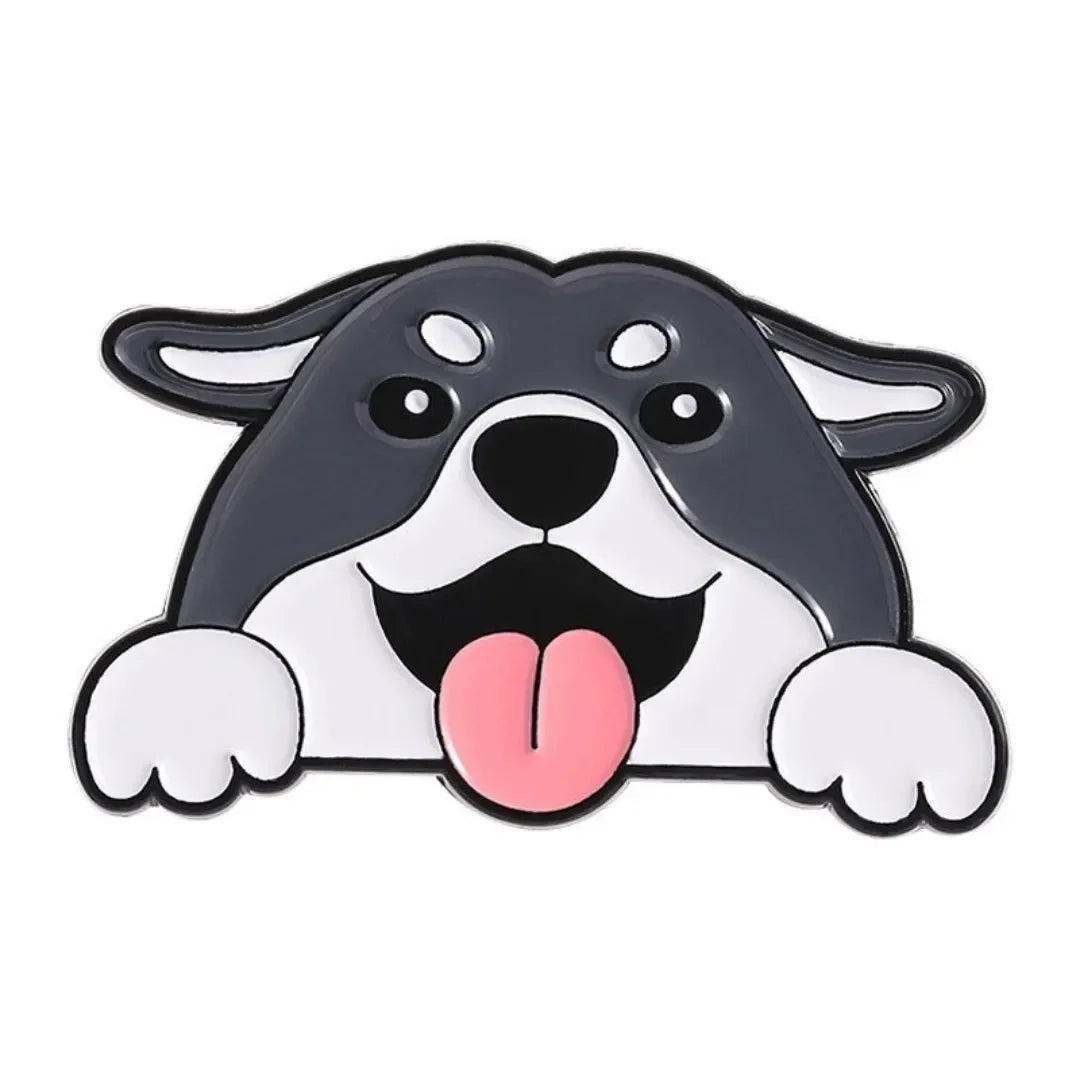 Cartoon Pet Enamel Pin Cute Golden Retriever Border Collie Dog Animal Brooch Backpack Jacket Lapel Badge Jewelry Gift For Friend