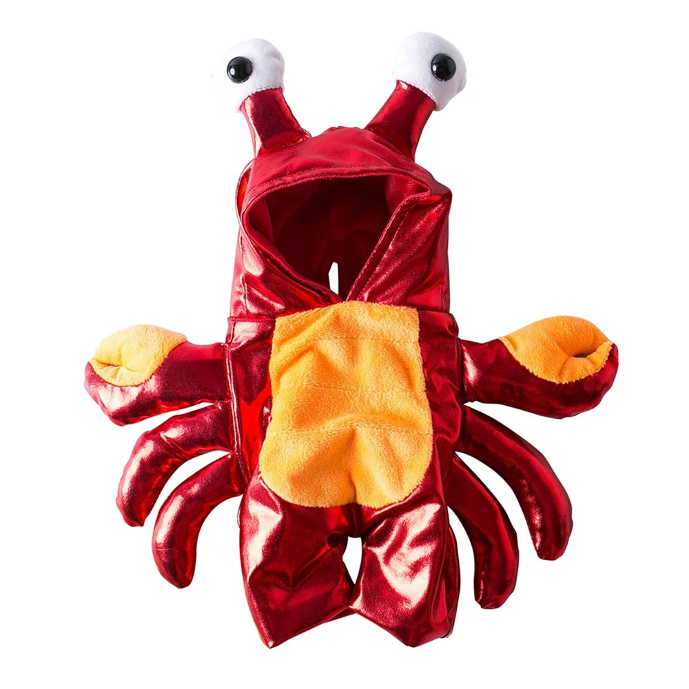 Funny Red Crab Costume Halloween Dog Clothes Cosplay Halloween Durable Unique And Exclusive Two-Legged Costume for Festival Play