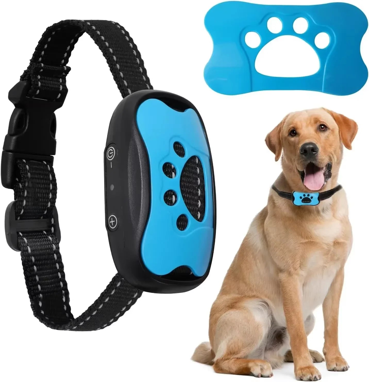 the BARK NO-MORE - Pet Dog Anti Barking Device, USB Rechargeable Dogs Training Collar, Ultrasonic Stop Barking Vibration Anti Bark Collar