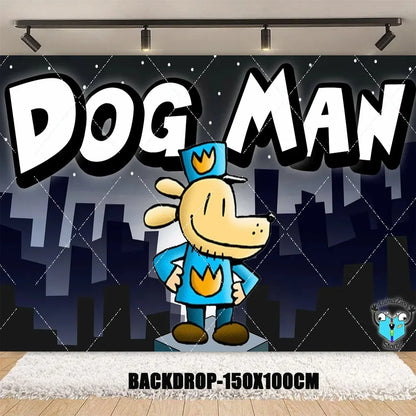 Cartoon DOGS MAN Theme Birthday Party Supplies Decoration Best Friend Balloon Banner Backdrop Cupcake Topper for Kids Child Gift