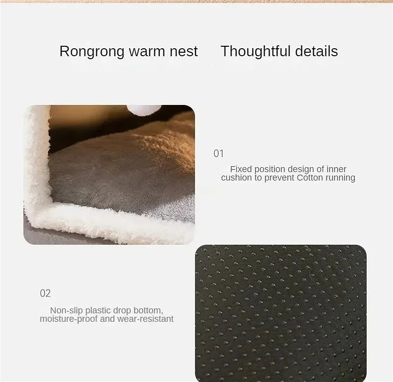 Winter Warm Foldable Pet House Removable Washable Dog Kennel Puppy Cave Sofa Pet Bed House for Large Dog and Small & Medium Cats