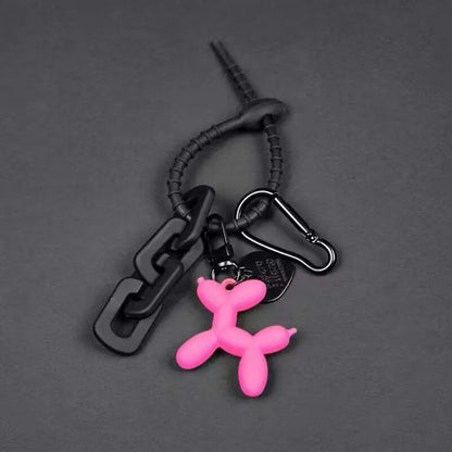 Y2k Cute Punk Cartoon Black Balloon Dog Keychains for Girls Sweet Ins Style Couple Car Key Chains Jewelry Gift Decoration new
