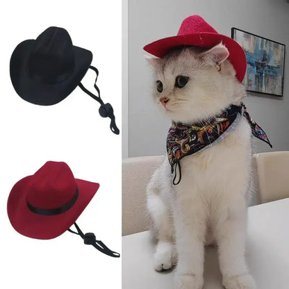 the WESTERN HAT - Dog Cap for Small Dog/Cat, Cowboy Cap, Dog Hat, Puppy Outdoor Cap, Funny Christmas, Street Party Pet Accessories