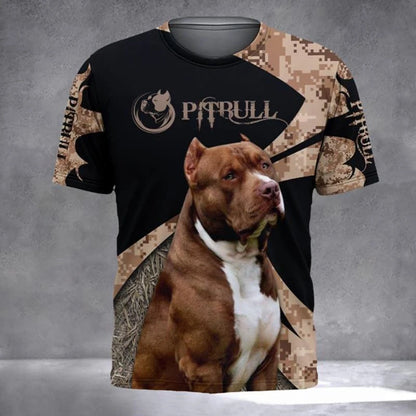 the ALPHA PITBULL - 3D Print Pet Dog Graphic T-Shirt For Men Clothing Summer Tops Short Sleeve Trendy Fashion Casual Oversized Unisex Tees Shirt