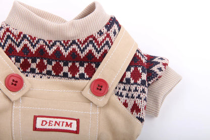 New Dog Cat Jumpsuit Sweater Pet Puppy Coat Jacket Autumn/Winter Clothes Overalls
