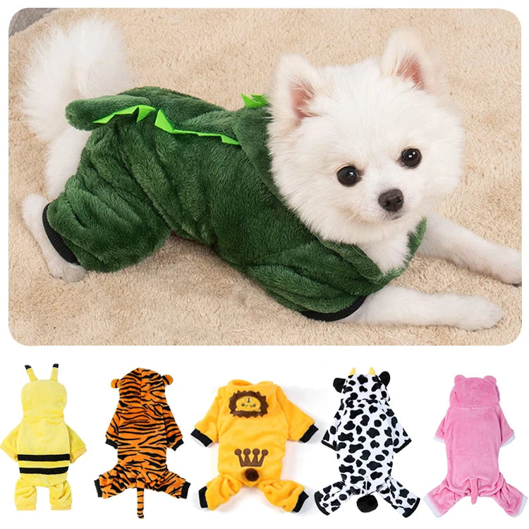 Winter Dog Clothes Warm Fleece Pet Dogs Hoodies Pet Clothes for Small Dogs Chihuahua Puppy Cats Jacket Coat Dog Jumpsuit Costume