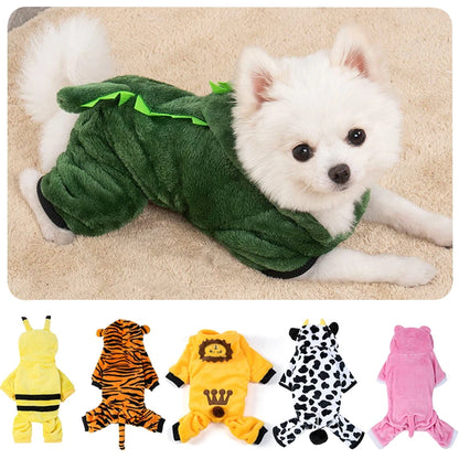 Winter Dog Clothes Warm Fleece Pet Dogs Hoodies Pet Clothes for Small Dogs Chihuahua Puppy Cats Jacket Coat Dog Jumpsuit Costume