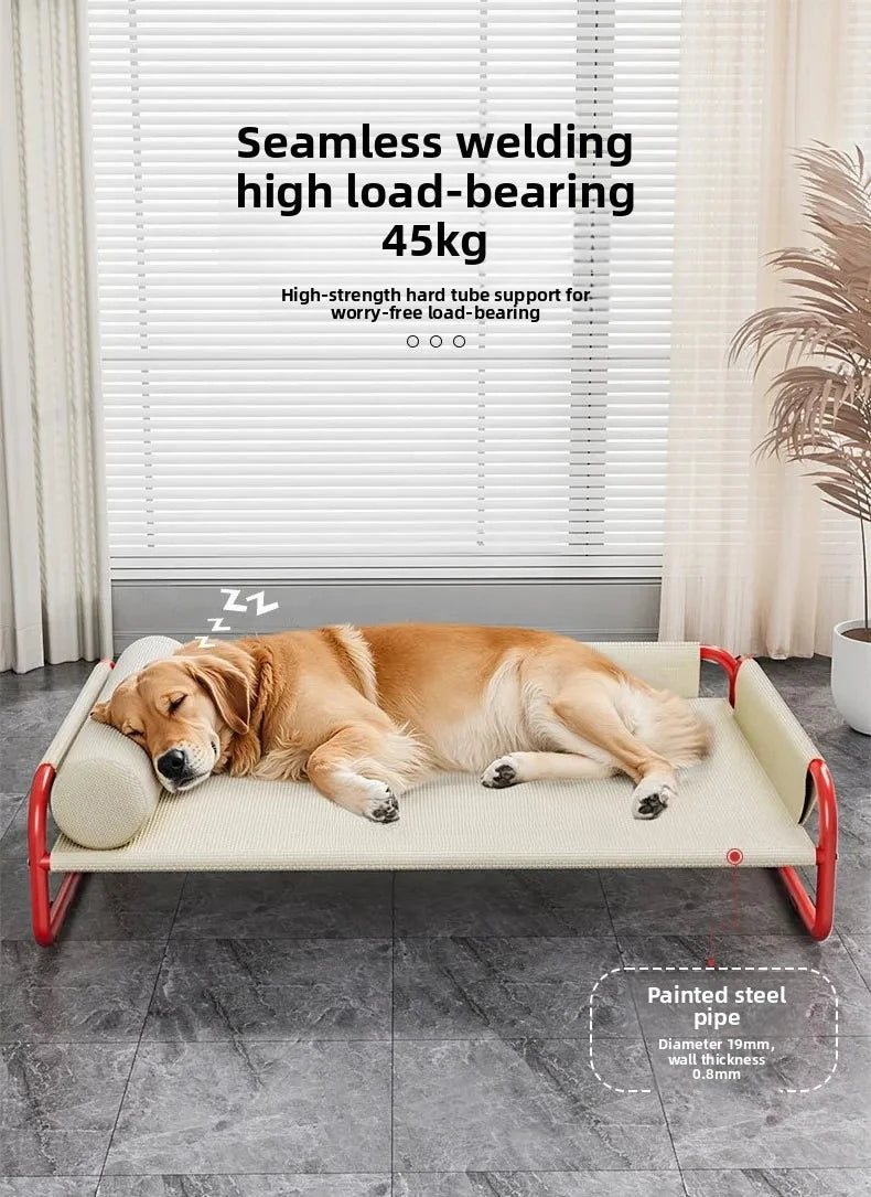 Dog camp bed summer kennel four seasons pet sofa off the ground moisture-proof medium and large removable dog bed