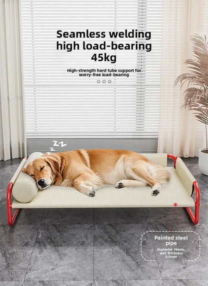 Dog camp bed summer kennel four seasons pet sofa off the ground moisture-proof medium and large removable dog bed
