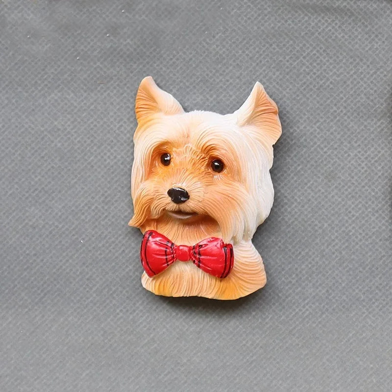3D pet dog resin magnetic refrigerator sticker simulation corgi,Yorkshire,Golden Retriever,Magnetic sticker home decoration