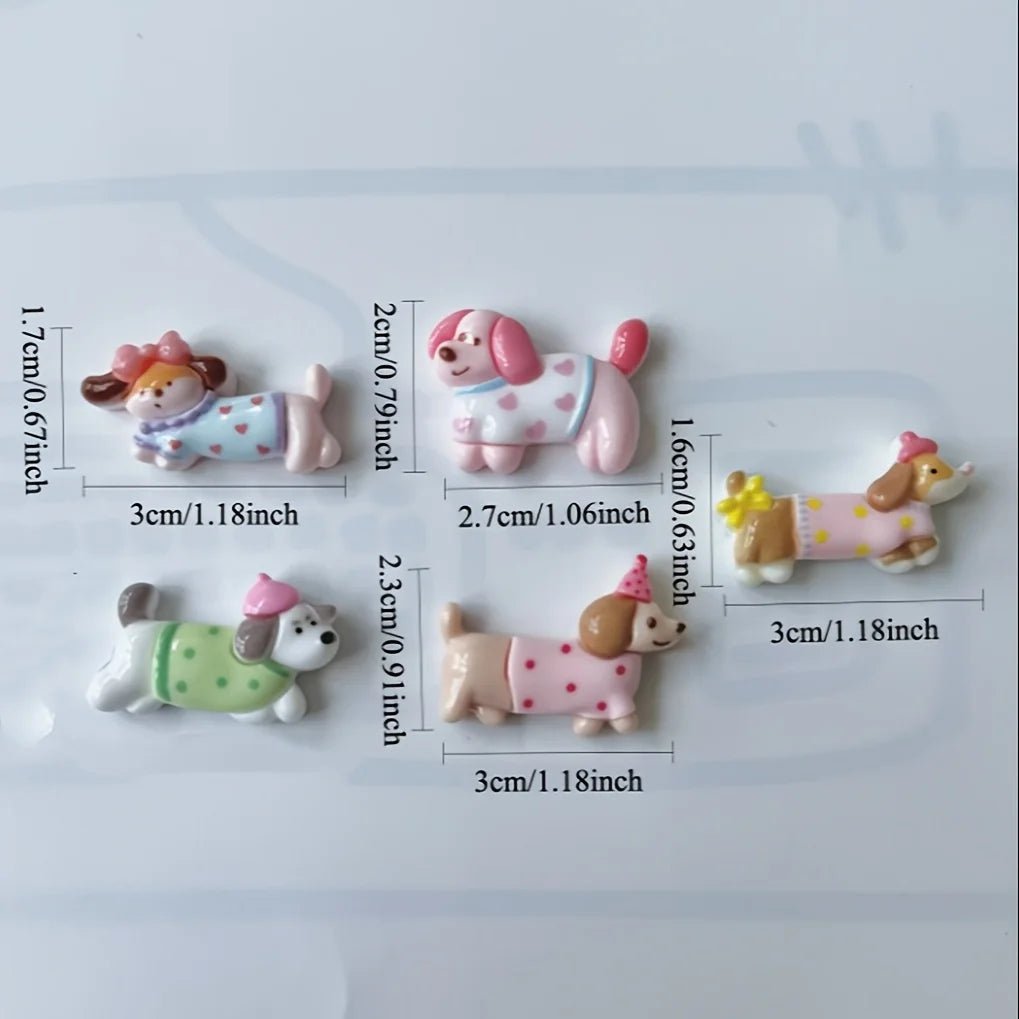 5pcs Dog Fridge Magnet Set - Creative Decor for Office, Kitchen, and Storage Cabinets - Home Decoration - Holiday Gift