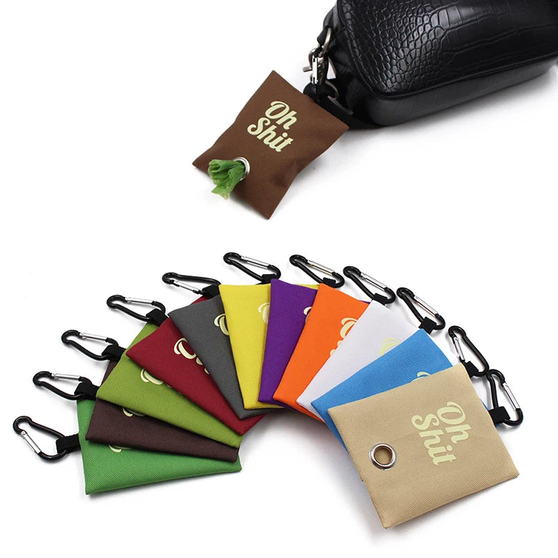 the FUNNY POOP BAG - Pet Supplies, Canvas Garbage Bags Poop Bag Dispenser, Portable Dog Poop Waste Bag Holder, Outdoor Puppy/Cat Pick Up Organizer