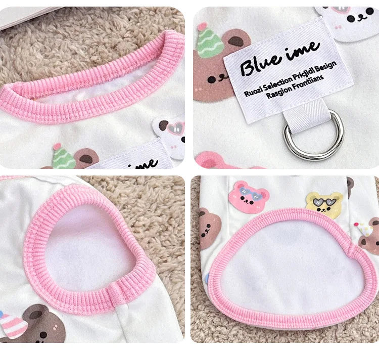 Four Seasons NewinsJapanese and Korean Style Thermal Pet Dog Cat Clothes Teddy Bichon Pulling Vest Wholesale